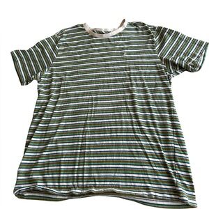 Volcom men’s multi colored striped short‎ sleeve shirt XXL